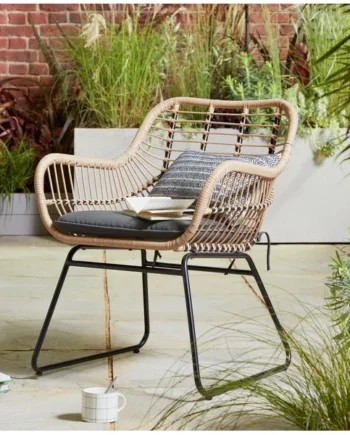 Habitat Ross Rattan Effect Garden Chair - Natural