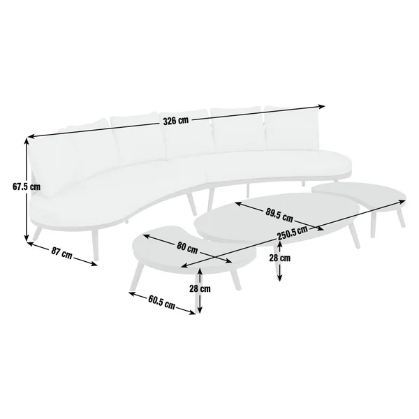 Habitat Santorini 6 Seater Rattan Effect Garden Sofa Set
