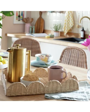Habitat Scallop Woven Tray - Natural