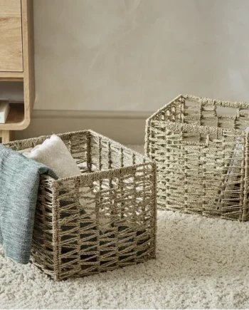 Habitat Set of 2 Seagrass Square Plus Boxes - Natural