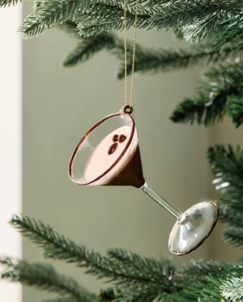 Habitat Single Espresso Martini Glass Christmas Decoration