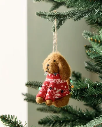 Habitat Single Felt Sweater Dog Christmas Hanging Ornament