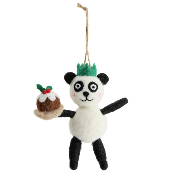 Habitat Single Panda with Pudding Christmas Hanging Ornament