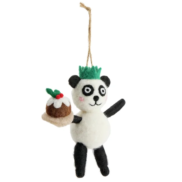 Habitat Single Panda with Pudding Christmas Hanging Ornament