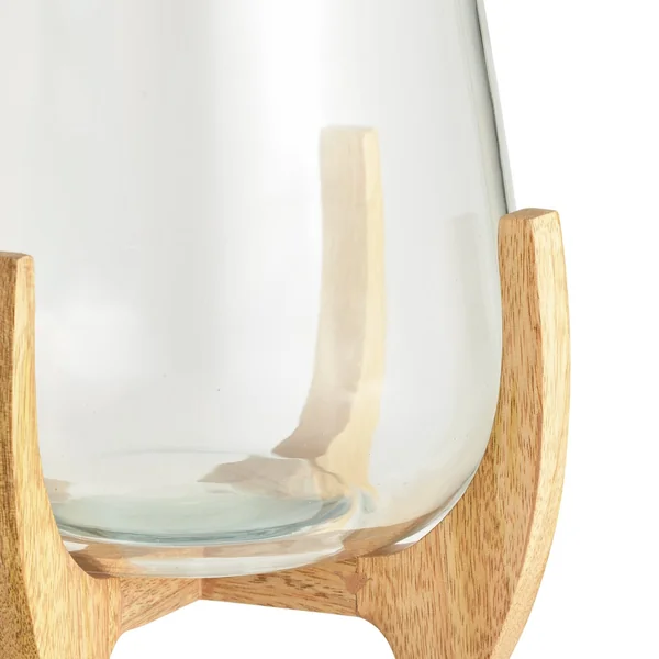 Habitat Small Hurricane Candle Holder with Wooden Legs