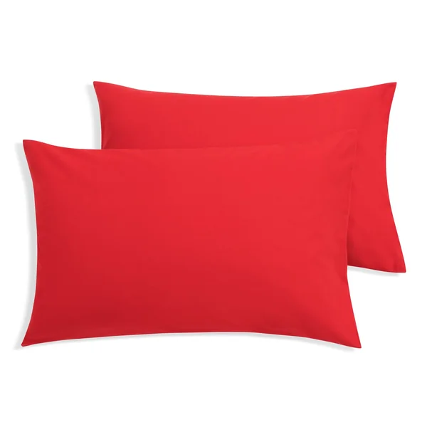 Habitat Soft and Cosy Brushed Cotton Pillowcase Pair - Red