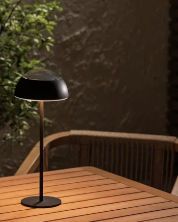 Habitat Solar Black Metal Table Lamp
