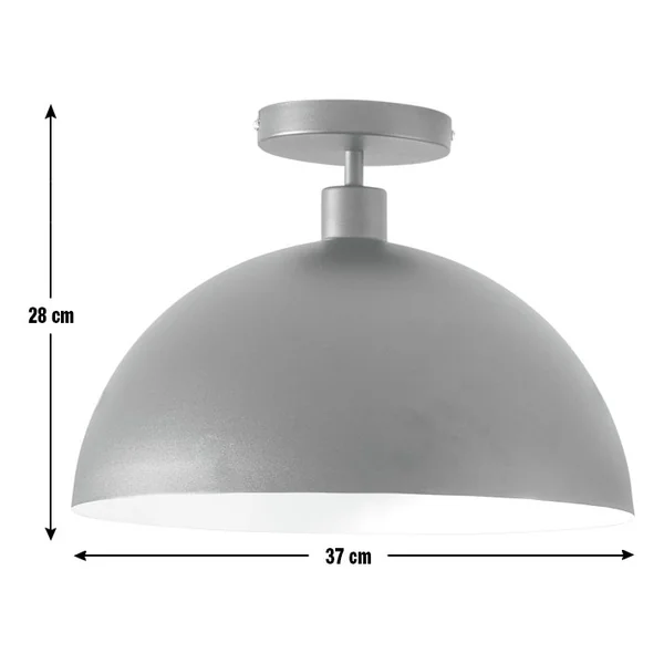 Habitat Steel Mushroom Flush Ceiling Light - Black