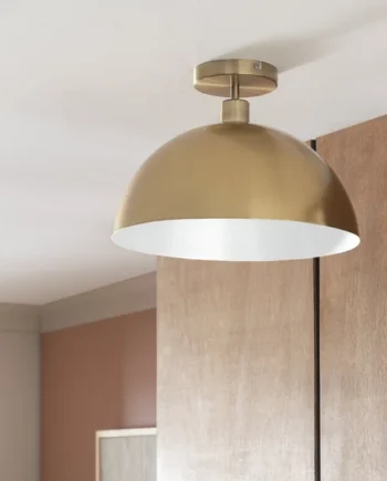 Habitat Steel Mushroom Flush Ceiling Light - Brushed Brass