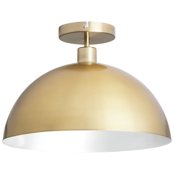 Habitat Steel Mushroom Flush Ceiling Light - Brushed Brass