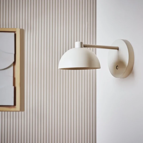 Habitat Steel Rechargeable Mushroom Wall Light - Taupe