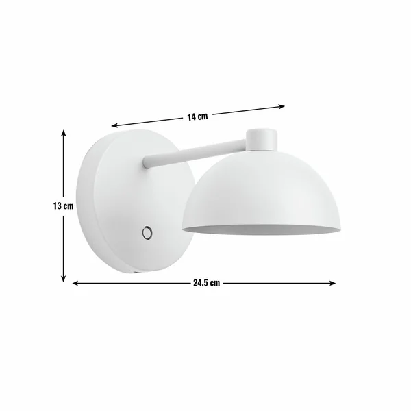 Habitat Steel Rechargeable Mushroom Wall Light - Taupe