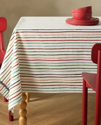 Habitat Stripe Table Cloth - Cream