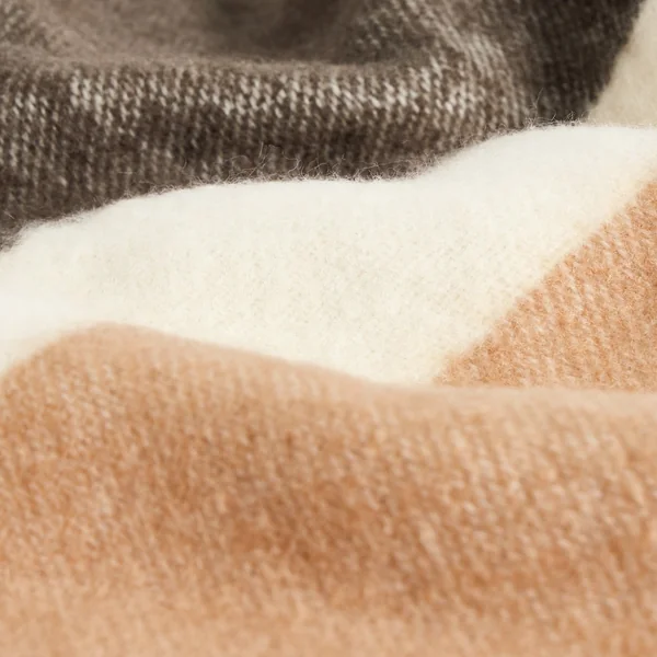 Habitat Striped Faux Mohair Throw - Neutral - 125x150cm