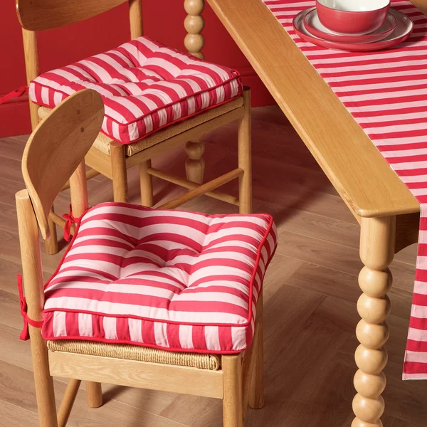 Habitat Striped Pack of 2 Seat Cushion - Red