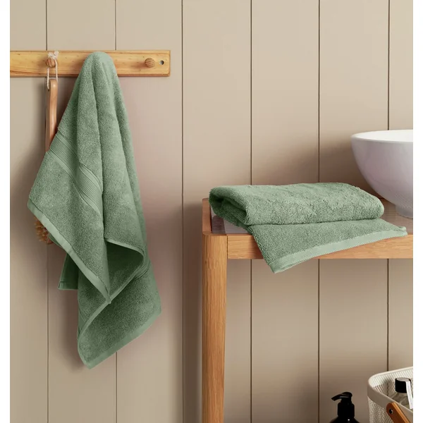 Habitat Supersoft Cotton 2 Pack Hand Towel - Green