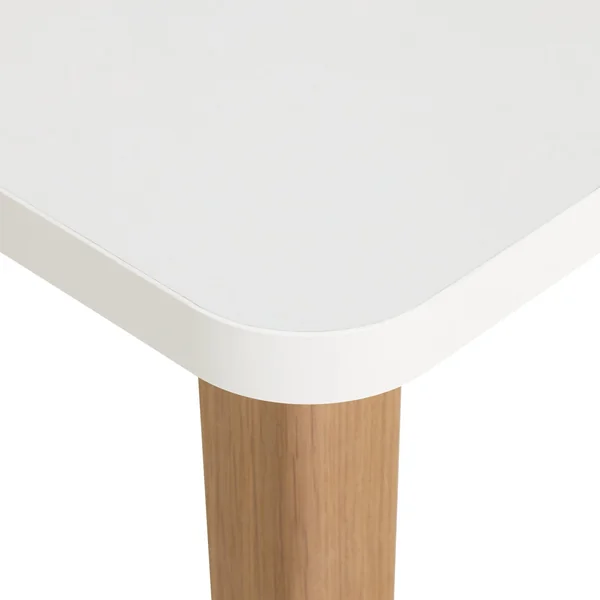 Habitat Sylas Extending White Dining Table & 6 Blue Chairs