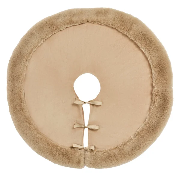 Habitat Taupe Velvet and Faux Fur Christmas Tree Skirt