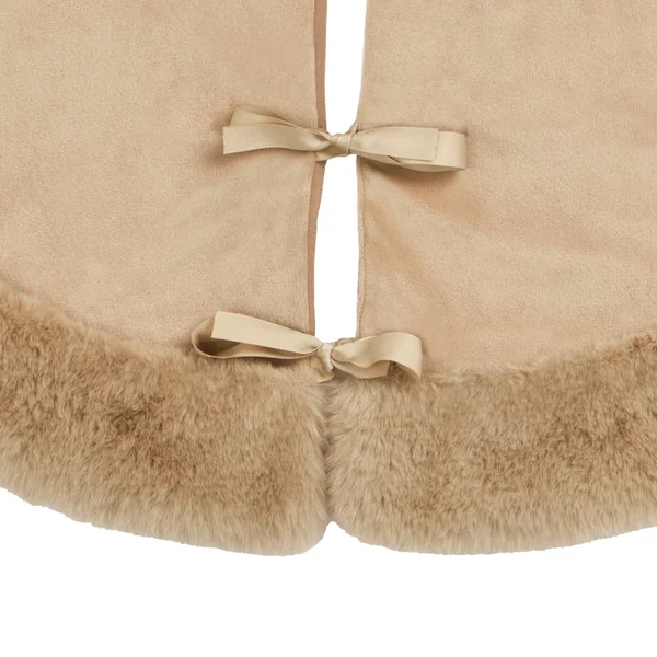 Habitat Taupe Velvet and Faux Fur Christmas Tree Skirt