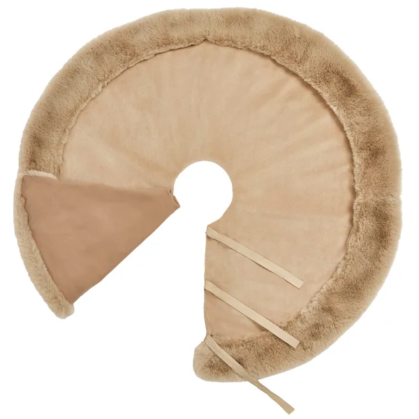 Habitat Taupe Velvet and Faux Fur Christmas Tree Skirt