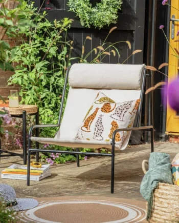 Habitat Teka Metal Garden Chair - Cream