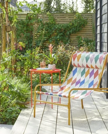 Habitat Teka Metal Garden Chair - Harlequin