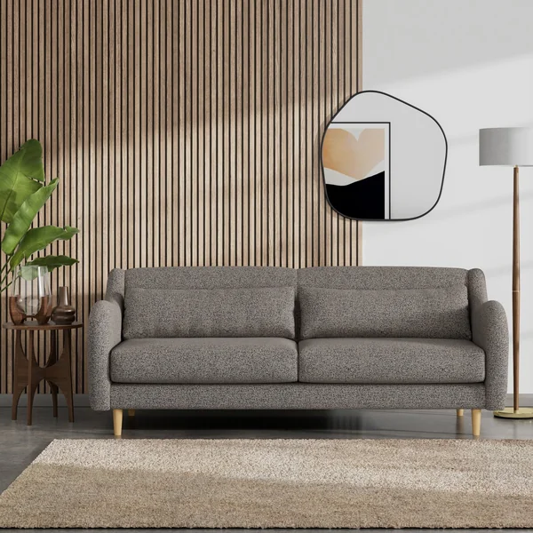Habitat Turnmill Fabric 3 Seater Sofa - Charcoal - Ash Leg