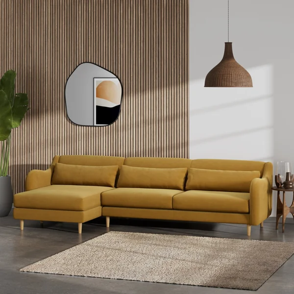 Habitat Turnmill Left Hand Corner Sofa - Gold