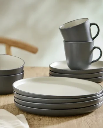 Habitat Two Tone 16 Piece Stoneware Dinner Set