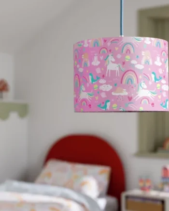 Habitat Unicorn Print Pink Easy Fit Lampshade - 25cm