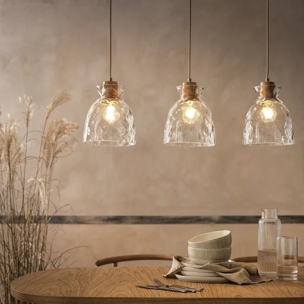 Habitat Vanern Dimple Glass Bar Pendant Light - Clear
