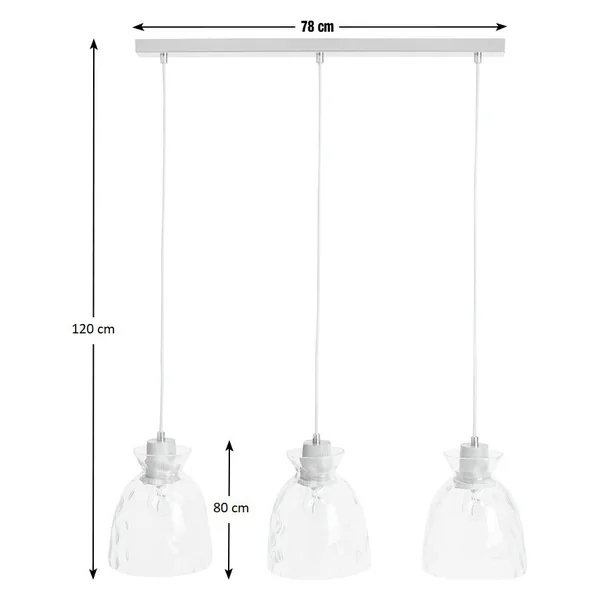Habitat Vanern Dimple Glass Bar Pendant Light - Clear