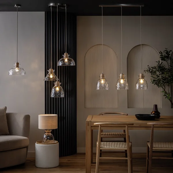 Habitat Vanern Dimple Glass Bar Pendant Light - Clear
