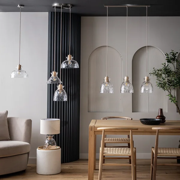 Habitat Vanern Dimple Glass Bar Pendant Light - Clear
