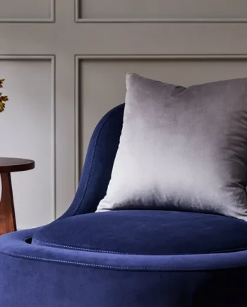 Habitat Velvet Cushion - Slate - 43x43cm