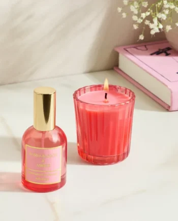 Habitat Votive Candle & 90ml Room Spray-Pomegranate & Amber