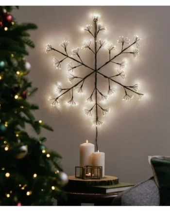 Habitat Warm White Black Frame Snowflake Christmas Light