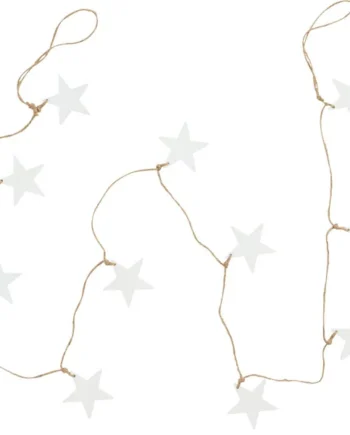 Habitat White Wood Star Garland