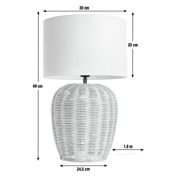 Habitat Wicker Pear 49cm Rattan Table Lamp - Natural