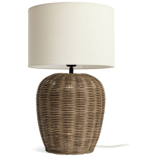 Habitat Wicker Pear 49cm Rattan Table Lamp - Natural