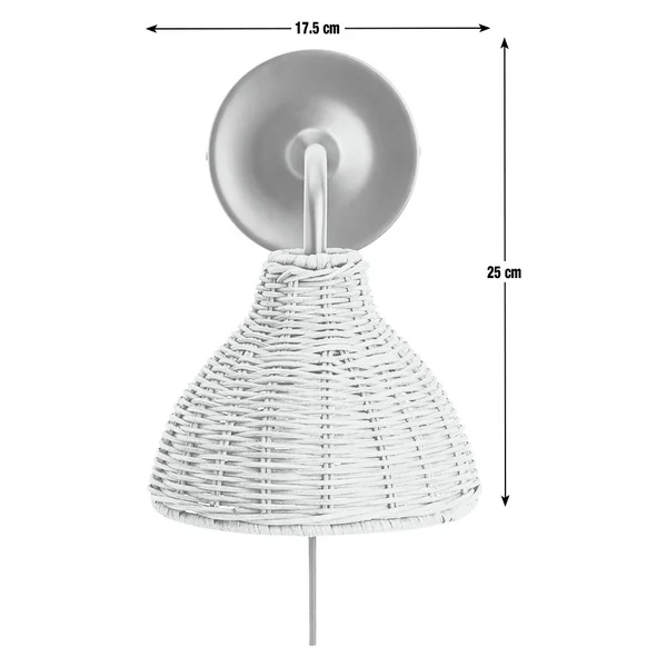 Habitat Wicker Pear Plug in Wall Light - Natural