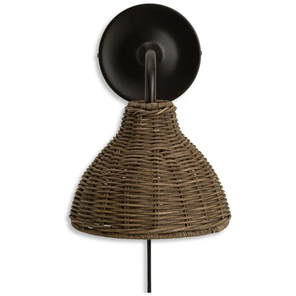 Habitat Wicker Pear Plug in Wall Light - Natural