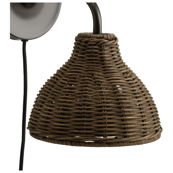 Habitat Wicker Pear Plug in Wall Light - Natural