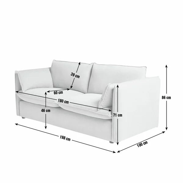 Habitat Willow Fabric 3 Seater Sofa - Natural