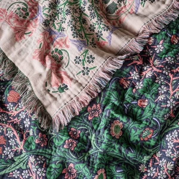 Habitat x Morris & Co. Blackthorn Throw - Green - 125x150cm