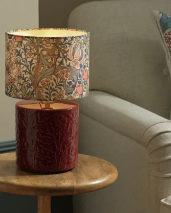 Habitat x Morris & Co. Golden Lily Ceramic Table Lamp- Berry