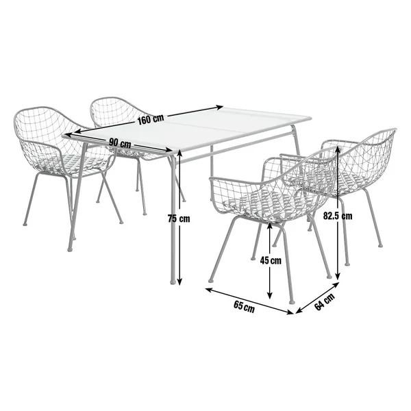 Habitat x Scion 4 Seater Metal Patio Set - Green