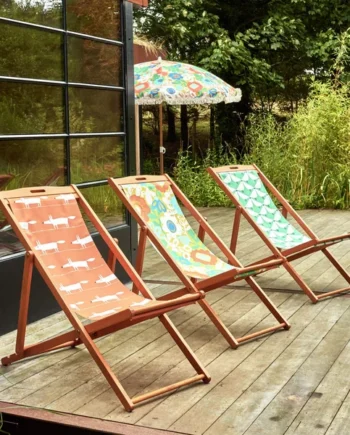 Habitat x Scion Folding Wooden Garden Deck Chair - Lintu