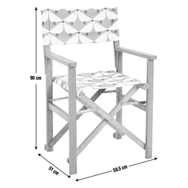 Habitat x Scion Folding Wooden Garden Director Chair - Lintu