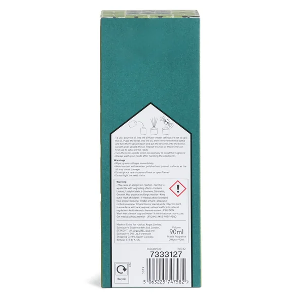 Habitat x Scion Prairie 90ml Reed Diffuser - Oak & Geranium